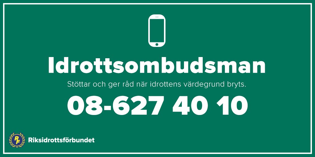 Behöver du stöd och råd för att veta hur du kan agera när någon bryter mot idrottens värdegrund? Nu finns idrottsombudsman för att stärka arbetet för en #tryggidrott #idrottengörsverigestarkare #viförändrar rf.se/Allanyheter/nu…