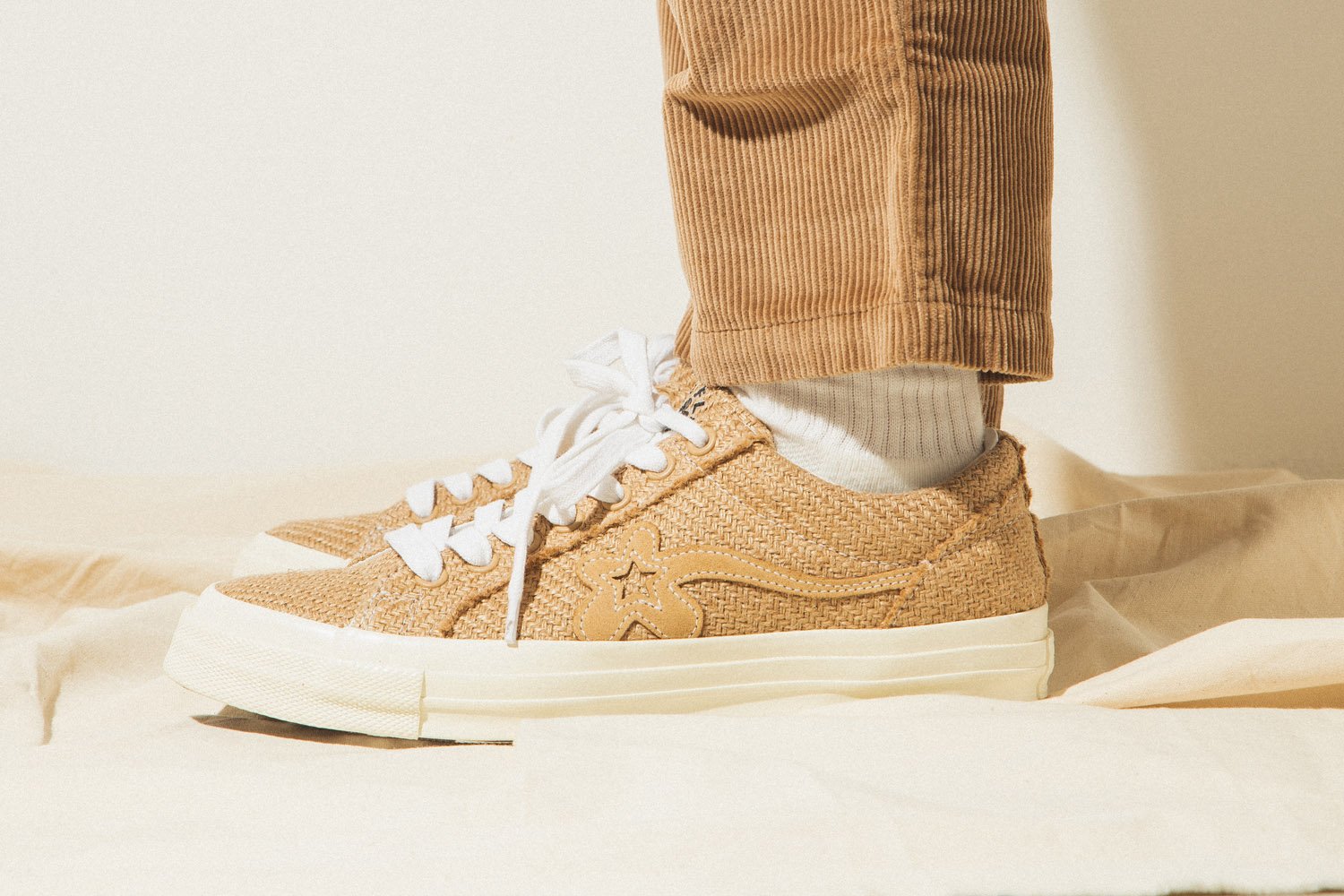 HBX on Twitter: "Special Release: The GOLF le FLEUR* x @Converse "Burlap" Capsule the classic One Star silhouette with the GOLF le FLEUR* floral logo in tonal brown, along burlap