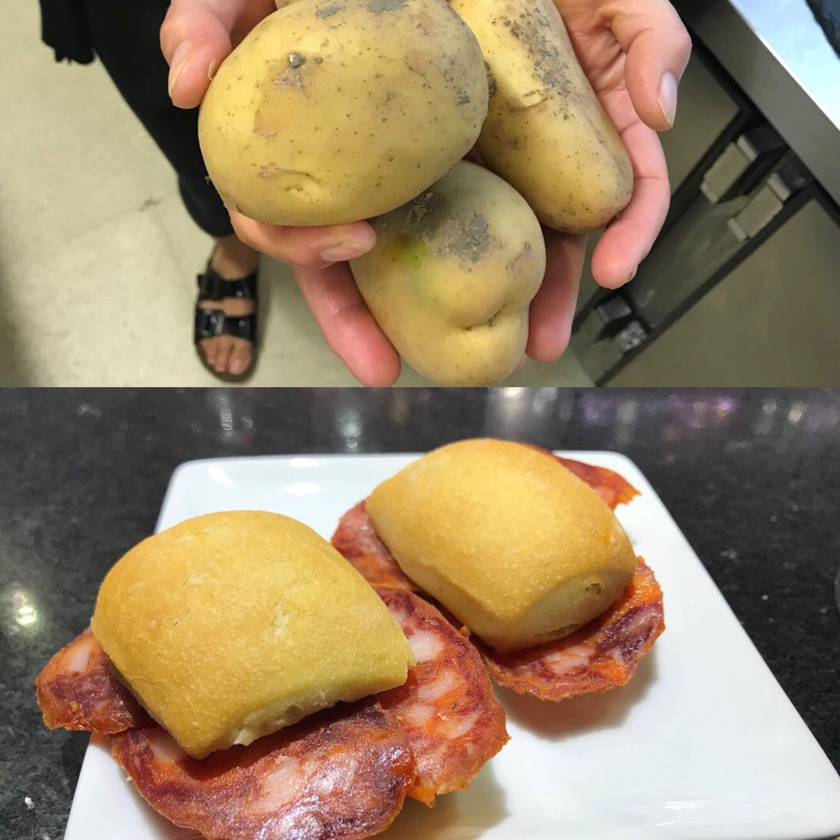 ikatzataberna's tweet photo. Pintxo pote eguna!!!

Gaur patata pikilo saltsarekin edo pintxo iberikoa!!

Hoy patatas con salsa de piquillo o pincho iberico!! 

Aninatu!! #pintxopote #piquillo #astigarraga #pintxo #pincho https://t.co/nGP63rYKVE