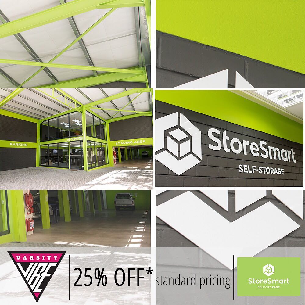 VarsityVibeSA's tweet photo. Are you in CT and are needing a place to store your stuff this holiday? π¦ @STORESMART_ offer a large range of storage boxes and have onsite trolleys and helpers to assist you to your unit ππ½ Varsity Vibe members now get 25% OFF* Standard pricing πβπ½#PerksofStudentLife #VV https://t.co/4lNnVF6GKg