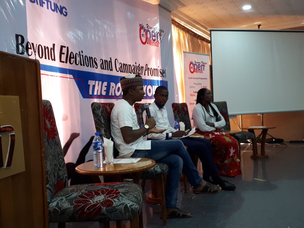queen_of_dnorth's tweet photo. Speaking on the panel about 'Campaign Promises and Manifesto: How can youth hold leaders accountable?' @HamzyCODE says the manifesto belongs to both the party and the candidate #BeyondElectionPromises https://t.co/Mu4S1Jhrtc