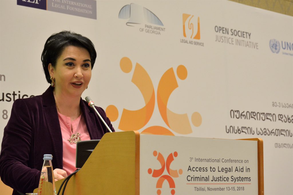 UNDPGeorgia's tweet photo. “Legal Aid is a fundamental element of fair, human and accessible justice system. The main objective to expand @LAS mandate was to ensure better access to legal aid for vulnerable groups”-Eka Beselia, Chair of Legal Issues Committee of @Geoparliament. #legalaid2018, #ILAC2018 https://t.co/ffuQG70J3f