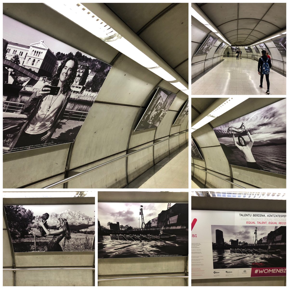 Marfert's tweet photo. Ya está la exposición #WOMENBI en Metro #Bilbao Impresionante  ver las fotos en ese tamaño!! Si te desplazas en metro no te la pierdas. En las estaciones Bilbao (salida Abando Renfe) y en Portugalete! Las mujeres profesionales de #Bilbao #Bizkaia las protagonistas #igualdad https://t.co/k2c84IbeDg