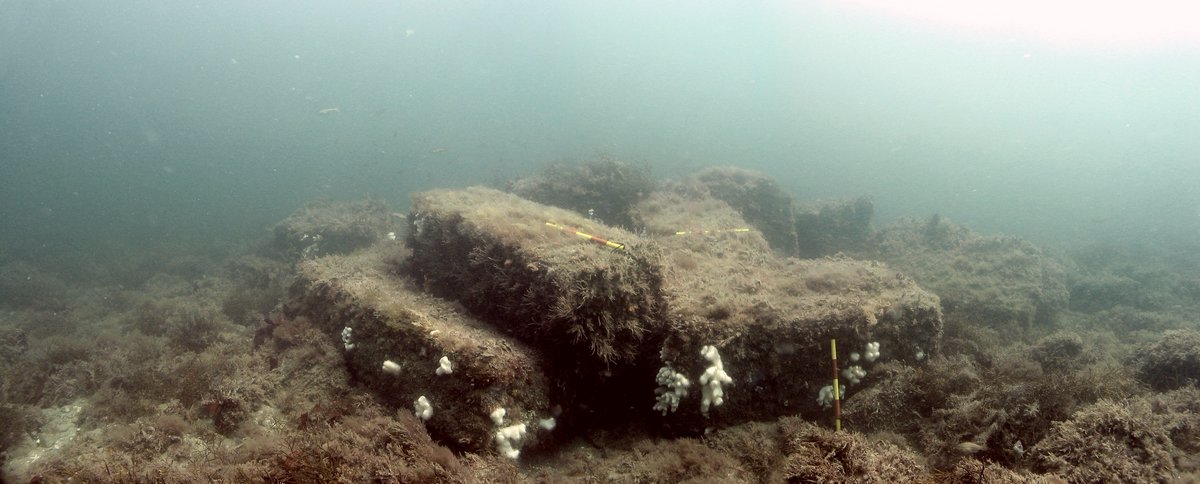 wessexarch's tweet photo. #ThrowbackThursday in 2004 we were commissioned by @cadwwales to investigate the Tal-y- Bont #protectedwreck in Cardigan Bay. The 18th C wreck site has marble blocks, #cannon and #anchor.
#PWA45 #TBT #shipwreck @DCMS #survey #maritimearchaeology #marine #archaeology #photomosaic https://t.co/zI0qRMcOmf