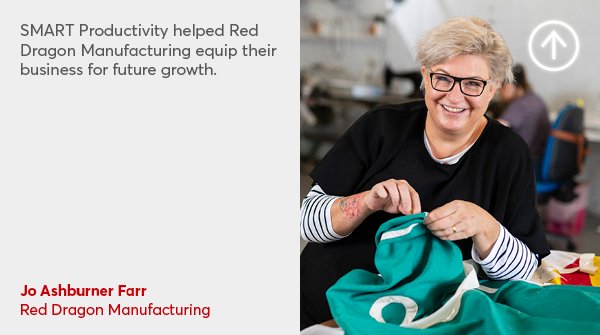 WG_innovation's tweet photo. Jo Ashburner used #SMARTProductivity to help @reddragonmfg identify what it needed to be able to grow. Read her story here: https://t.co/JE6J1h3QYM https://t.co/hrTX0aGzTD