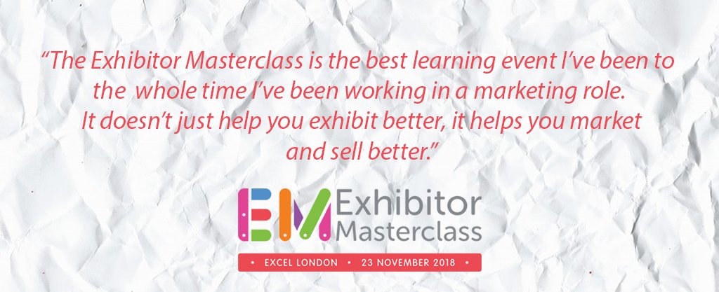 aeonews's tweet photo. The Exhibitor Masterclass is just over a week away, where your customers will learn, be inspired and share ideas. Donβt just take our word for it β read our exhibitor case study here and get them signed up today! https://t.co/lc0Tj2yuZH #EXMC https://t.co/lw4cwnntDQ