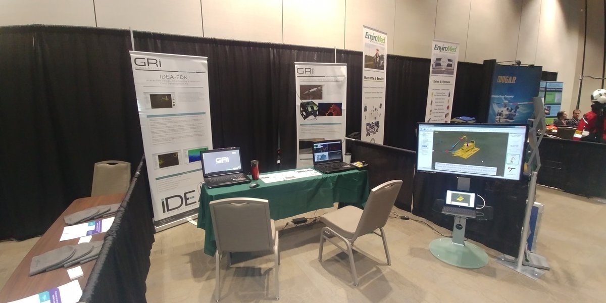 GRiSimulations's tweet photo. We're all set up here at @theSJCC for this year's Maritime &amp; Arctic Security &amp; Safety Conference in St. John's!  @MASS_Conference @ACADA_Atlantic #MASS18 https://t.co/YbQAhxjRMc