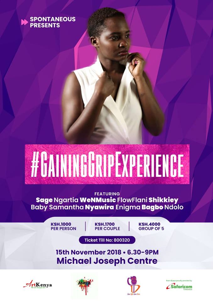 MookhAfrica's tweet photo. Don't get stuck in traffic when u can drop by Michael Joseph Centre and enjoy the #GainingGripExperience; a mashup of live music, poetry, beatboxing and storytelling from top acts in Kenya.
Tickets available on https://t.co/ztmLSA0ENr
#MookhEvents
#ThursdayThoughts
#Fridaythe16th https://t.co/UfuMgn1X0w