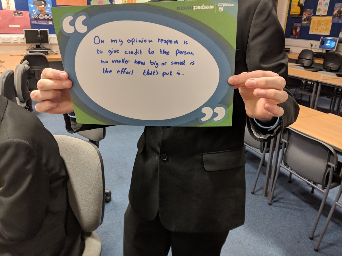TurnbullR's tweet photo. Some thought form our Students on Respect https://t.co/pYb3K29Xpm