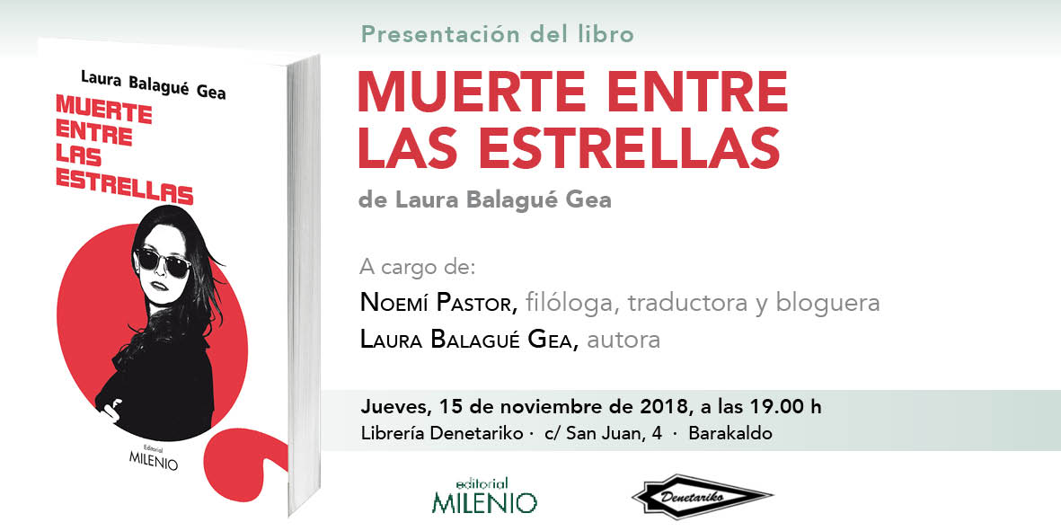 EdMilenio's tweet photo. ¡Buenos días!
Hoy en #Barakaldo presentamos MUERTE ENTRE LAS ESTRELLAS, la última novela de @LauraBalag, que ofrece un nuevo caso de la ertzaintza Carmen Arregui (📖https://t.co/sjbTqe8u9P)

⌚️A las 19.00 h, en la librería @Denetariko, con la autora y @noemipastor 
¡Os esperamos! https://t.co/Tewipev4zH