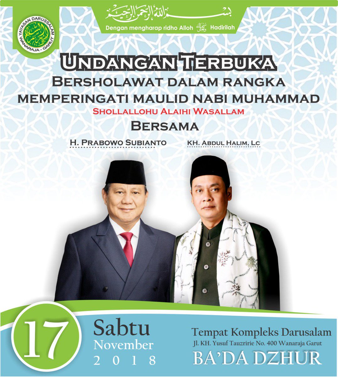kafirliberal's tweet photo. @prabowo Bersholawat Dalam Rangka Memperingati Maulid NABI MUHAMMAD SAW, di KOMPLEK DARUSSALAM, Di KESULTANAN @GarutMerdesa  DARUSSALAM
KH. YUSUF TAUZIRIE adalah Ulama skaligus Pejuang Kemerdekaan Republik Indonesia
Uwa Aki dari #SoeDADANG Imam Besar #ISIS: #IslamSundaIndahSekali https://t.co/55fnJDBQUi