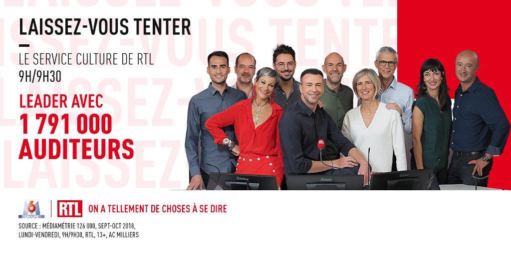 LVT_RTL's tweet photo. #AudiencesRadio : 1.791.000 auditeurs pour #LaissezVousTenter entre 9h et 9h30 avec @AnthoMa et toute l'équipe, merci pour votre fidélité ! ❤️ https://t.co/lDQ7LQ7QqC