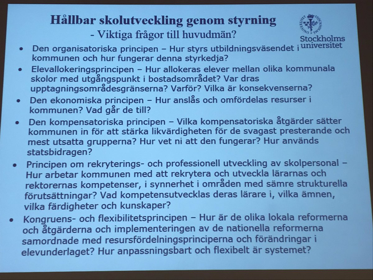 Viktiga frågor för huvudman att ta ställning till för att motverka skolsegregation. Hur utvecklar vi social hållbarhet?