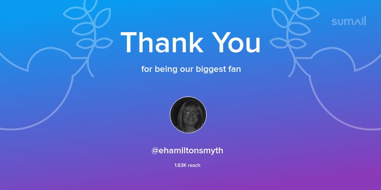 Our biggest fans this week: @ehamiltonsmyth. Thank you! via sumall.com/thankyou?utm_s…