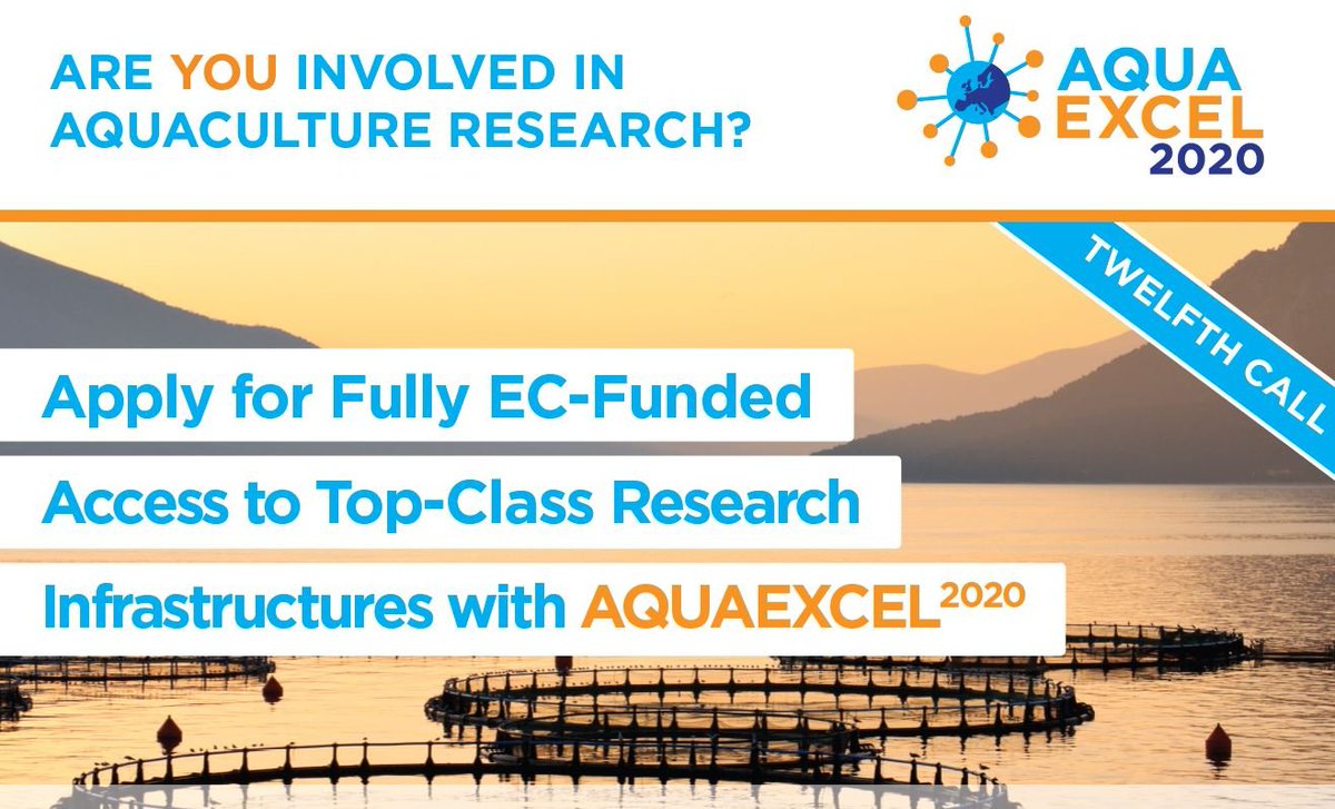 Only two days left to apply for the 12th Call for Access. Don't miss out on the opportunity of fully EC-funded access to 39 world-class #aquaculture research facilities across 11 countries #AQUAEXCEL2020 #H2020 #EuropeanResearch bit.ly/2hRJtjG