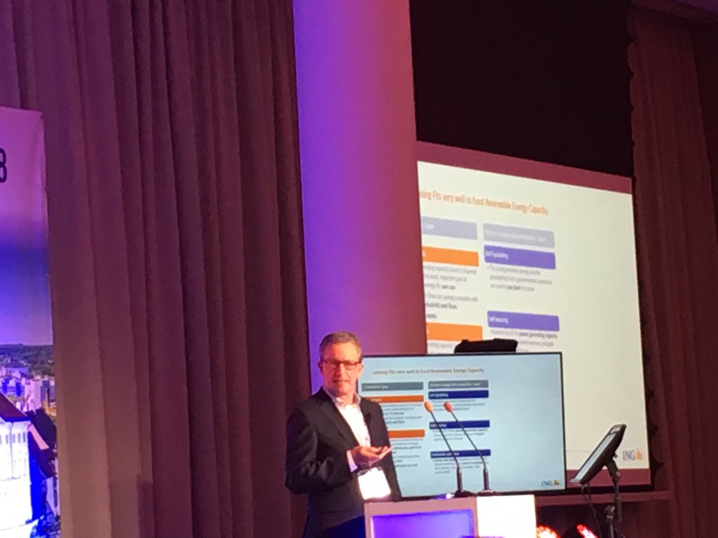 halme_toni's tweet photo. ”Leasing fits well to fund renewable energy” says Patrick Beselaere. I couldn’t agree more! #ll2018 https://t.co/E25KpDNSbz