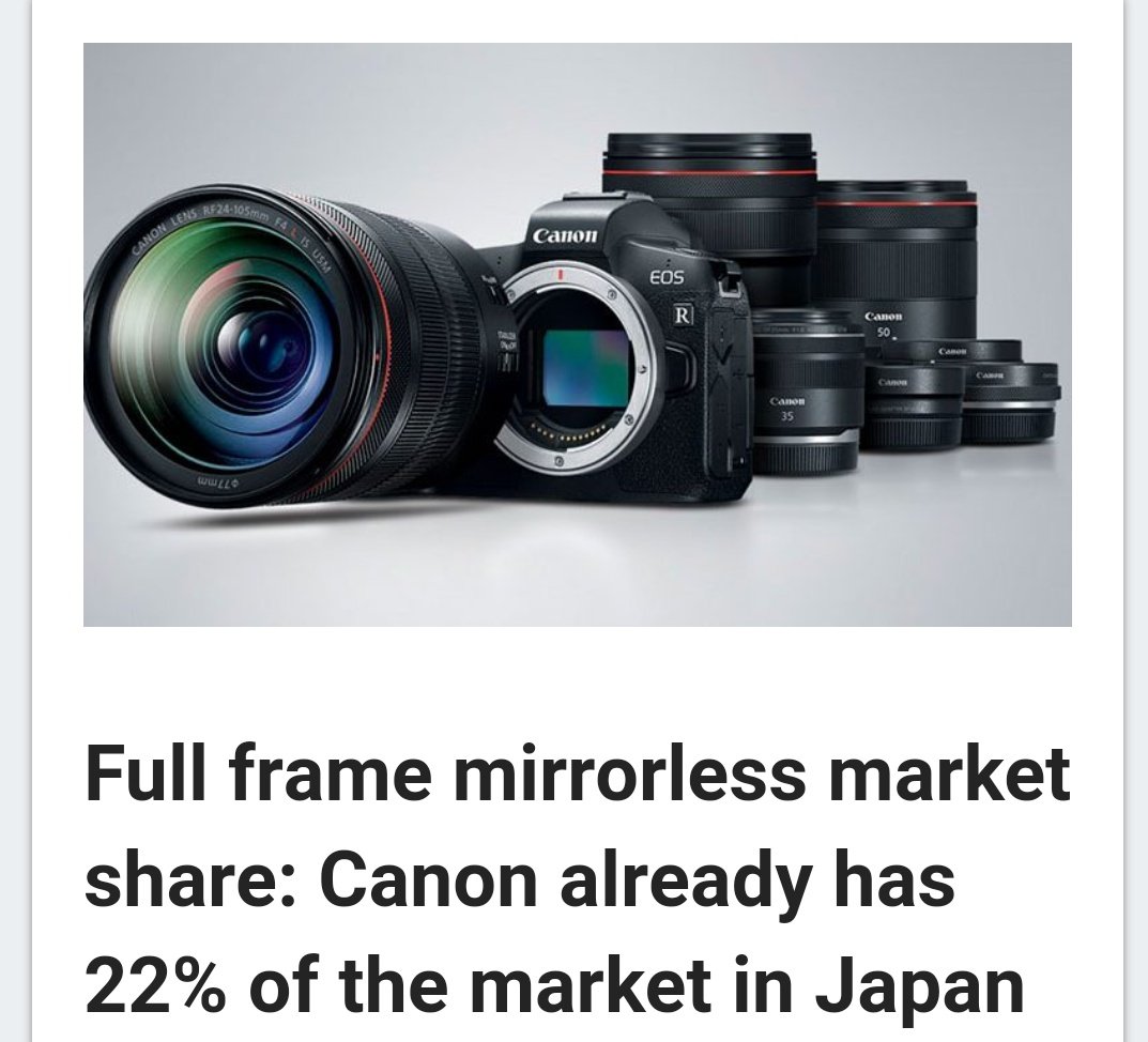 EstevePerfilPro's tweet photo. En poco más de un mes, @Canon gana un 22% de cuota en Japón con un solo modelo. ¿Tendrá alguna relación este fenómeno con la fotografía comparativa de las diferentes monturas que están o van a venir en este segmento #mirrorlessfullframe ? https://t.co/yamP9NWC0m