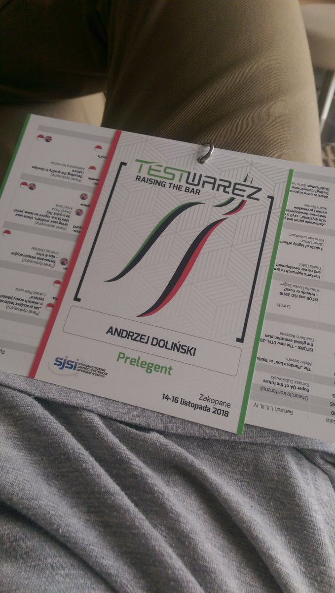 DolinskiAndrzej's tweet photo. See you at 13:40 on my debate about exploratory testing #Testwarez #testwarez2018 @TestWarez https://t.co/hIDSAABqp3