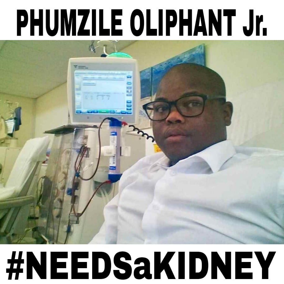 MosaMphore's tweet photo. We are still on a drive to find Phumzile Oliphant Jnr @P_Sjekula find a kidney. Phumzile is a blood type is B+ He can receive a kidney from blood types B+, B-, O+ and O-. Help us #ShareLife by sharing this post. Someone on your timeline could save his life #OrganDonation https://t.co/MsMflkTV3E