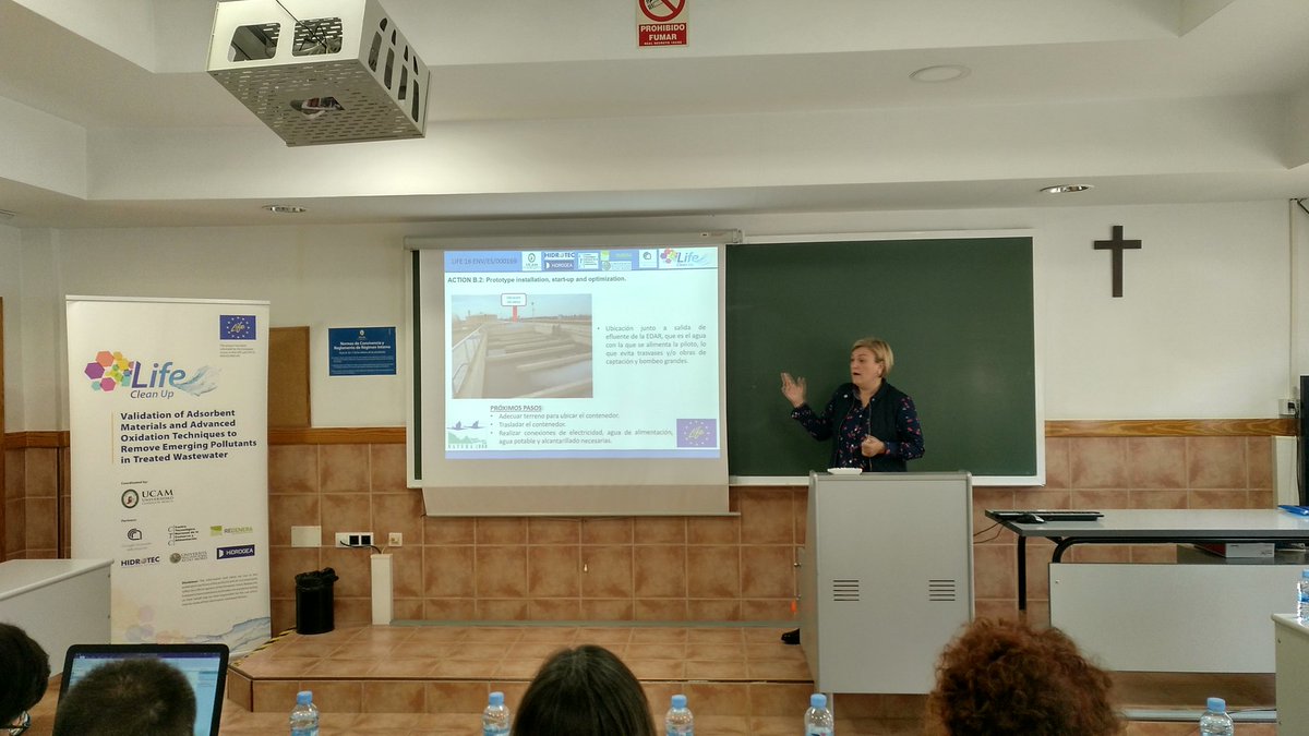 LIFE_CleanUp's tweet photo. The project partner @Hidrogea tells us about the place where the prototype will settle #wastewater #LifeCleanUp #LIFEProject 💧♻️ https://t.co/3G6Px8DERh