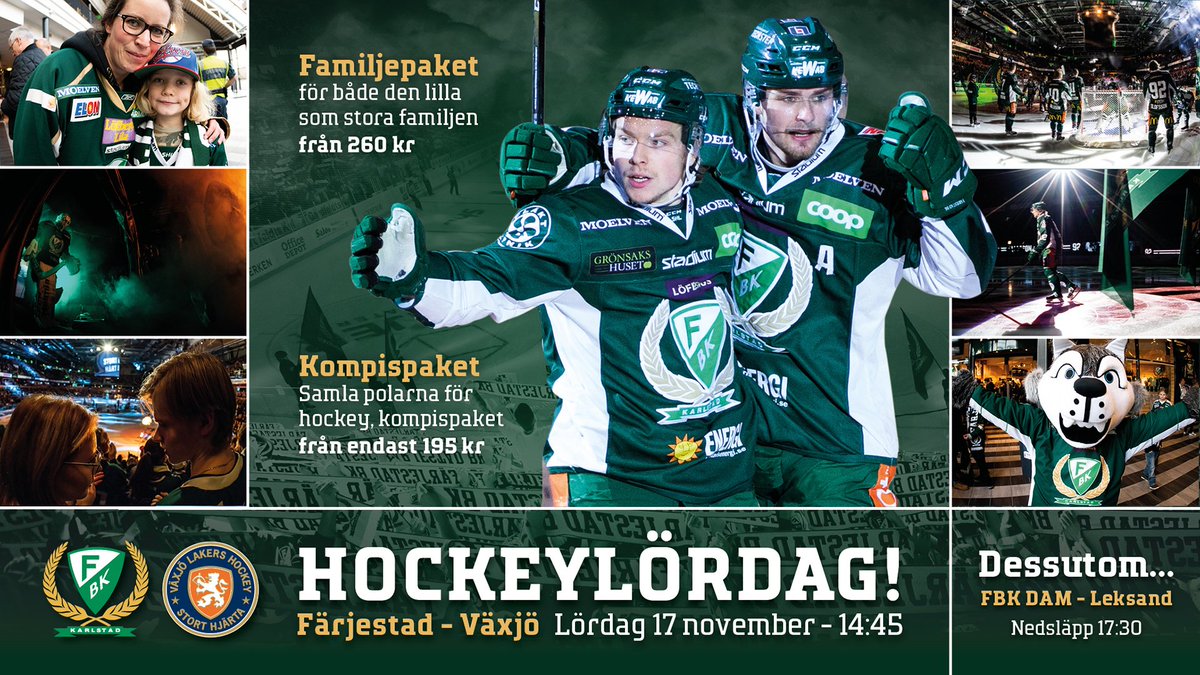 FBK_Dam's tweet photo. Vilken hockeylördag vi har framför oss. Först möter herrarna Växjö.
Därefter tar damerna emot Leksand, start 17:30.
Finns inga ursäkter att inte vara där. Vi syns i LA. https://t.co/a22uwePJ0r