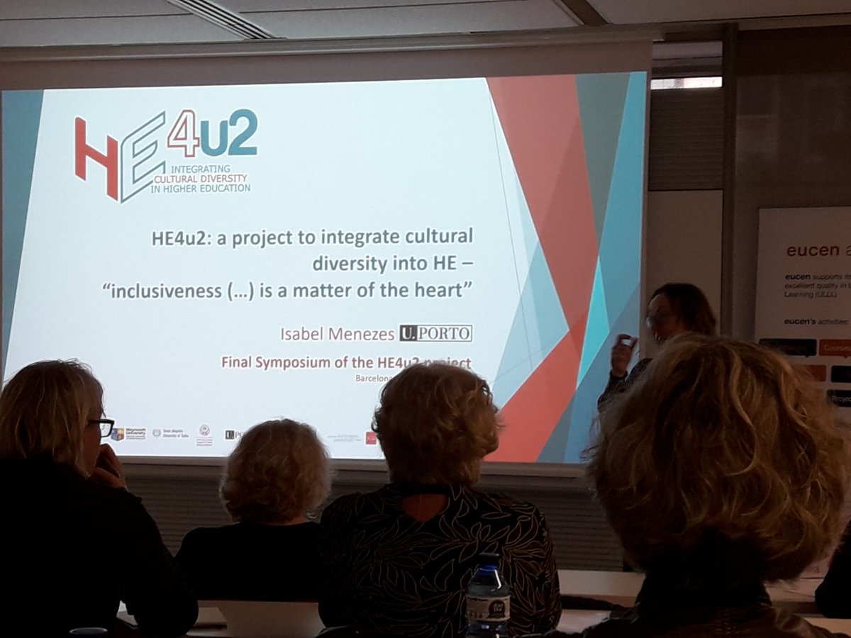 SolidaritatUB's tweet photo. Attending the @eucen #HE4u2 final symposium https://t.co/D2MDdrtSMV & ready to participate in the panel "Policies and practices for the integration of #culturaldiversity in the European #HigherEducation Area", explaining the Support programme of the @UniBarcelona for #refugees https://t.co/Co530cezIZ