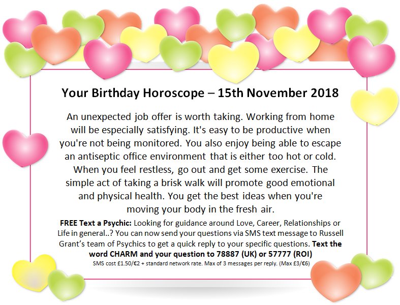 November 15 Astrology Scopalabor