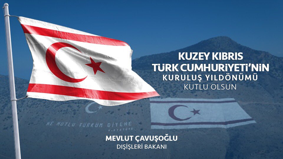 Kuzey Kıbrıs Türk Cumhuriyetinin bağımsızlığını ilan ettiği bu mutlu günde olduğu gibi, ülkemiz her zaman Kıbrıs Türklerinin yanında olacaktır. 
35. kuruluş yıldönümün kutlu olsun #KKTC!