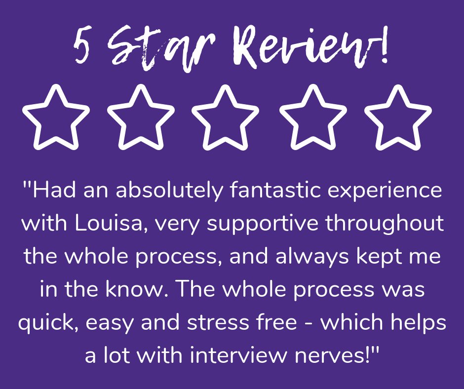 Fantastic review from a very happy candidate! It's great to hear things like this! ow.ly/T35e30mCjeb #testimonial #feedback #recruitment #hired #review