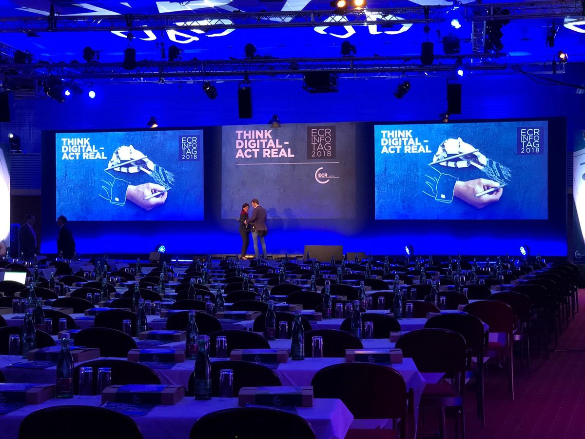Humanizing411's tweet photo. First impressions from the #ECRinfotag today. We will be giving a keynote at 2 pm talking about "Robots at our service". #Thinkdigital #actdigital #Digitalization #Robotics #RobotService #RobotExperts #Keynote #Keynotespeaker #PepperRobot https://t.co/L1lQbP6ZW4