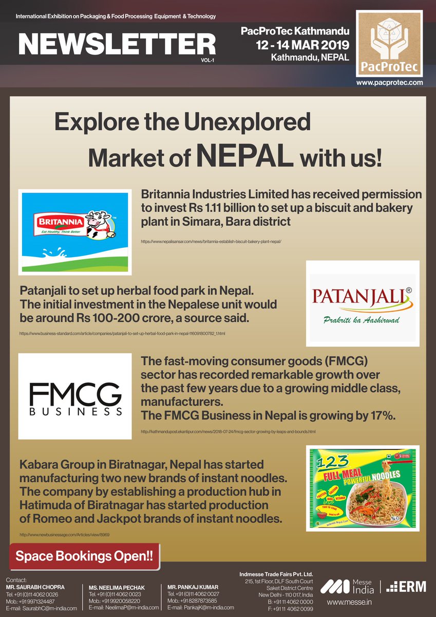 PacprotecK's tweet image. Save the dates for the Inaugural Edition of @PacprotecK.
Grow with the Growing Market of Nepal.
@MesseIndia 
@PacprotecK