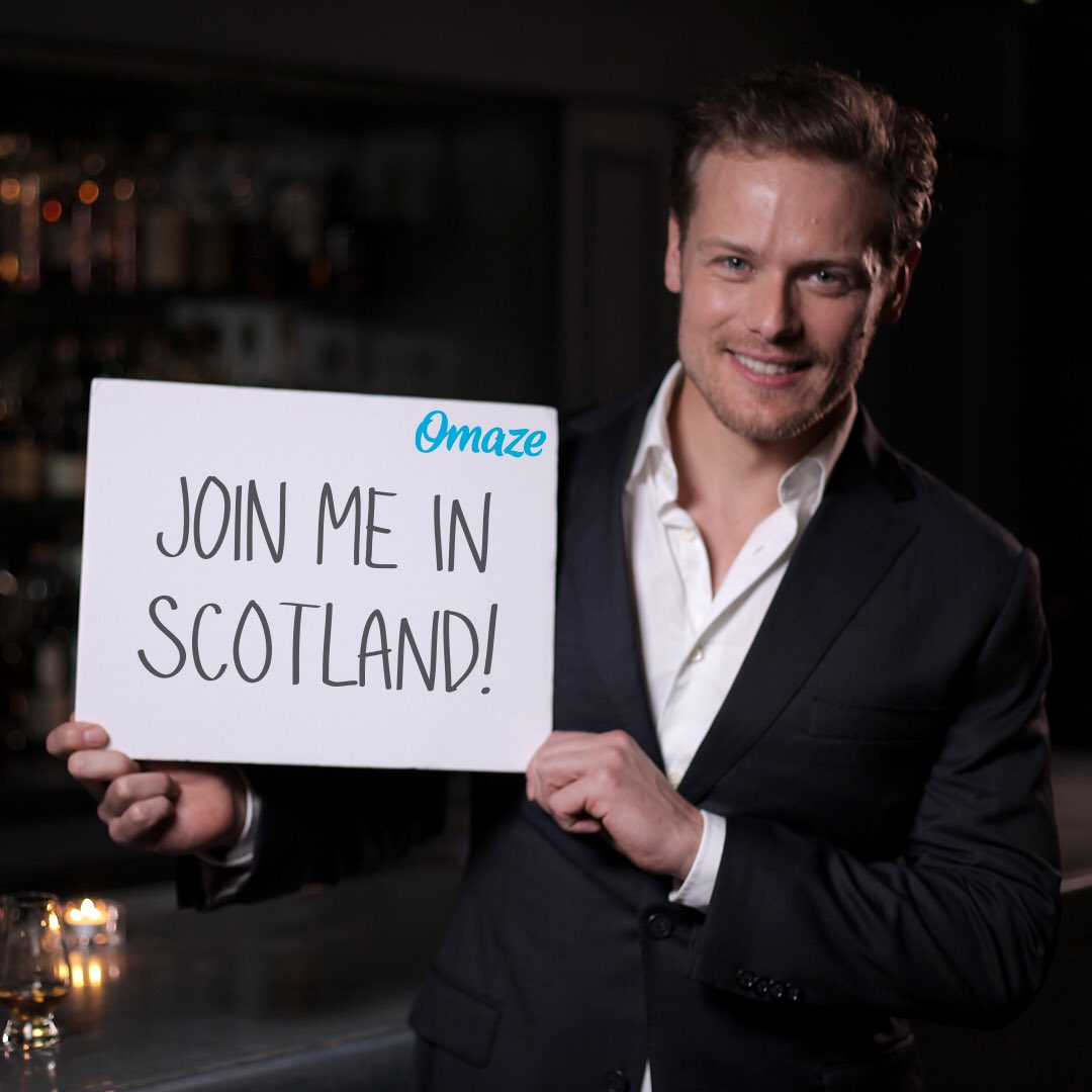 SamHeughan's tweet photo. What do you say… want to escape to Scotland with me? I’ve got your flights &amp; hotel covered, plus it’s all to support @MyPeakChallenge chosen charities. GO: https://t.co/naA3kCqN1F https://t.co/FDrO9PP8MN