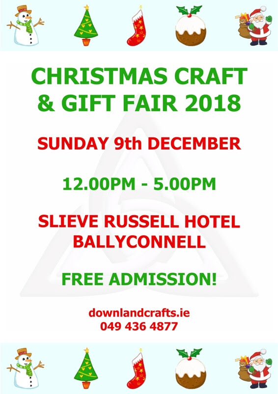 DownlandCrafter's tweet photo. A date for your diary! Christmas craft and gift fair, Sunday 9th December @Slieverussell please retweet ๐ #crafts #supporthandmade #handmadecrafts #craftsupplies #gifts #CraftBizParty #IrishCraftHour #IrishGiftHour #CavanHour #IrishBizParty https://t.co/yepbRLLRPX