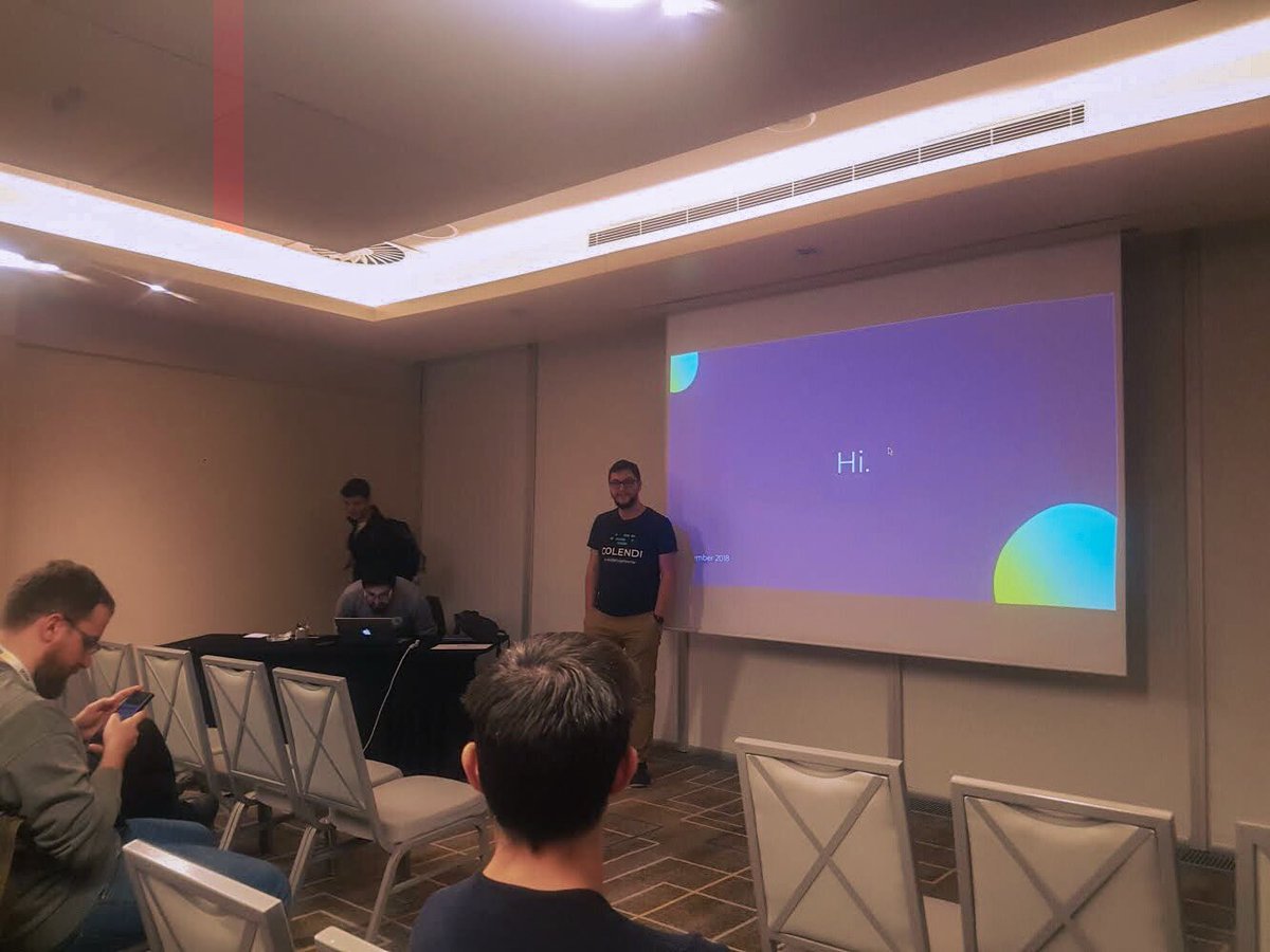 ColendiApp's tweet photo. Colendi CTO @erbileren at @webrazzi #developer18 doing workshop on dApp and blockchain technology.
-
-
#blockchain #ethereum #colenditoken #DApp #unbanked #fintech #news #technology #app #score #creditscore #colendi 
#webrazzi #webrazzideveloper https://t.co/NJJSm1UqDt