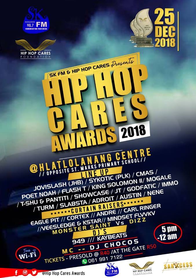 Slabsta's tweet photo. Catch @Slabsta performing live @HipHopCaresSA #HHCA18 #CaresMas #25December2018.π€π
To Vote for Slabsta 1) Best Collaboration - Please follow link: https://t.co/ZWx1HksIr2
2) Best Visuals - Please like Slabsta - Can't Stop Me video link on Hip Hop Cares Awards Facebook page. https://t.co/DrCZLZsYHo