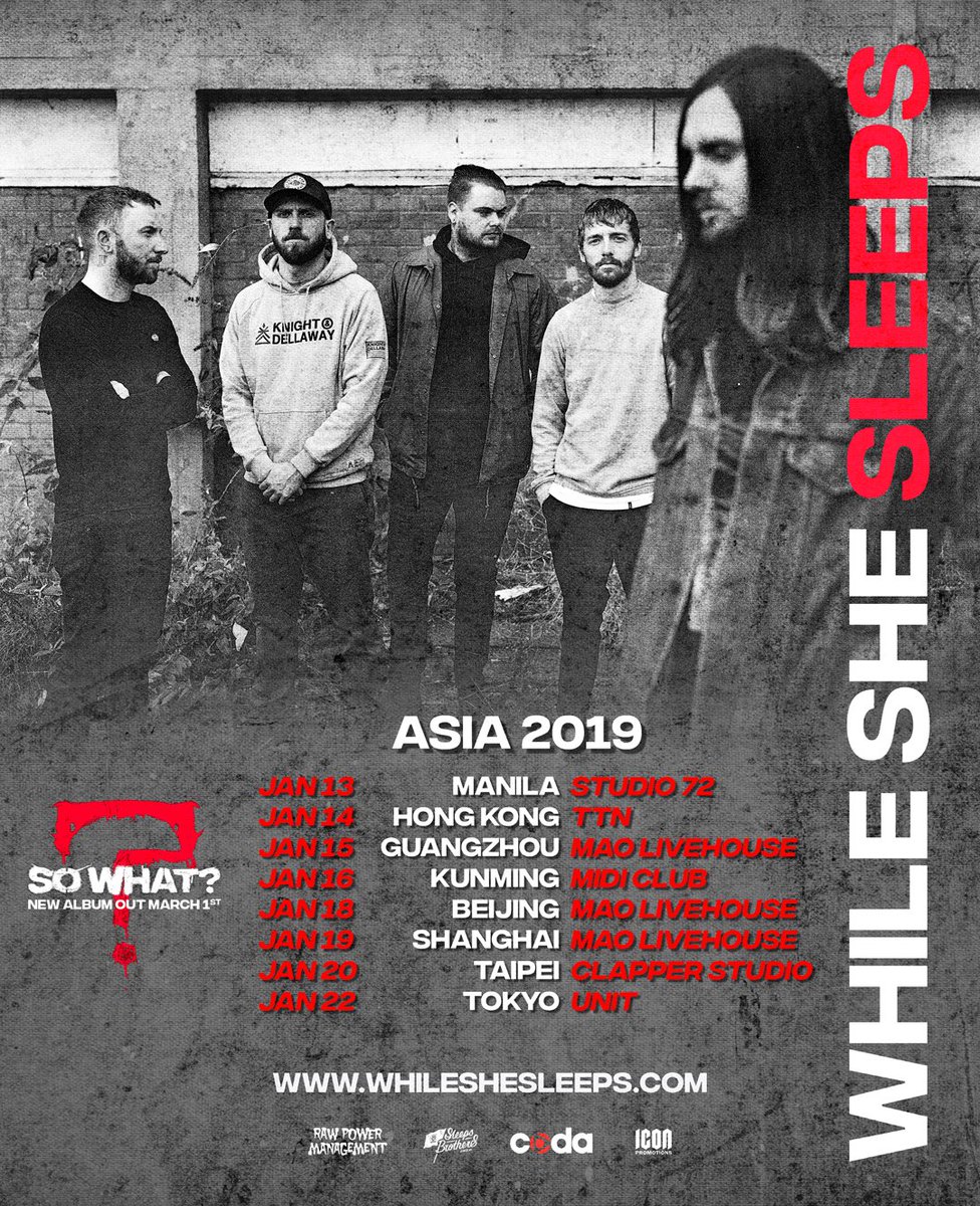 whileshesleeps's tweet photo. Hugely stoked to be returning to some of our favourite places next year. Catch us in January. Tickets on sale soon https://t.co/7BliSF0mrn