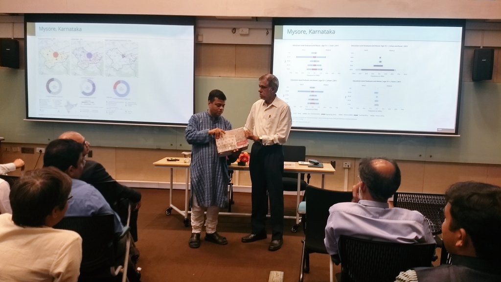 iihsin's tweet photo. S V Ranganath, ex-Chief Secretary, Govt of Karnataka & #IIHSin Board Member & @AromarRevi release the #IndianHigherEducation Atlas. The atlas attempts to visualise the locations of the bulk of universities & colleges in India. The atlas is available at the #IIHSLibrary. #UPD2018 https://t.co/2NxJZ1YAV1