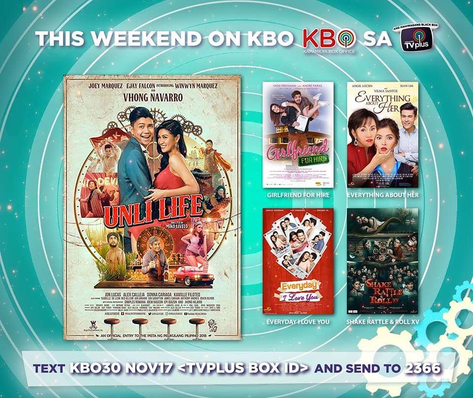 ABSCBNpr's tweet photo. Unli katatawanan, kilig, at sorpresa ang hatid ng KBO para sa pamilya ngayong weekend! Samahan si Vhong Navarro sa kanyang pagbalik sa nakaraan sa #UnliLife. To register, text KBO30 NOV17 <TVplus Box ID> and send to 2366! https://t.co/AU1qdE5LRF