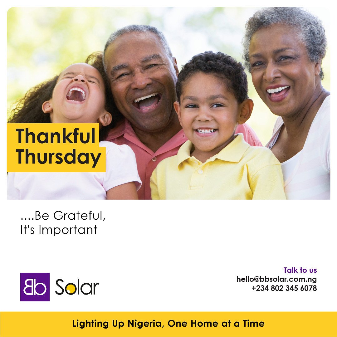 BlackbitSolar's tweet photo. Gratitude creates it's own altitude....
Be grateful for everything......
Follow us @blackbitsolar for more innovative posts
#thankfulthursday
#gratefulattitude
#gosolar♻️♻️♻️♻️
#solarenergy
#solarnigeria
#renewableenergy
#talktoustoday
#blackbitsolar https://t.co/HEHtQoJE9g