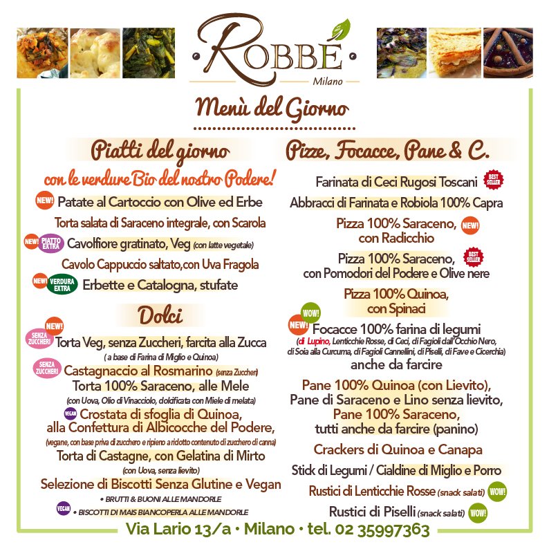 Robbealternativ's tweet photo. Giovedì 15 Novembre: ecco il nostro menù del giorno ricco di alternative capaci di soddisfare le vostre tante necessità specifiche: 1 fra tutte? Dolci #senzazuccheri aggiunti! Ma non finisce qui! Sbirciate e diteci, cosa scegliete oggi? #HealthyFood #Milano #vialario13a  #foodora https://t.co/khbKeQZOCw