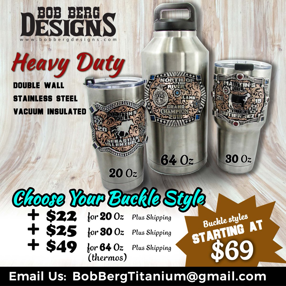bobbergdesigns's tweet photo. ☝NEW!
Contact us: bobbergtitanium@gmail.com
Visit our website: https://t.co/YrOHeeC82a for choose buckle style.
#tumbler #buckles #bobberg #titanium #trophy #texas #rodeo #cowboy #cowgirl #awesome #love https://t.co/6iiQFoxguA
