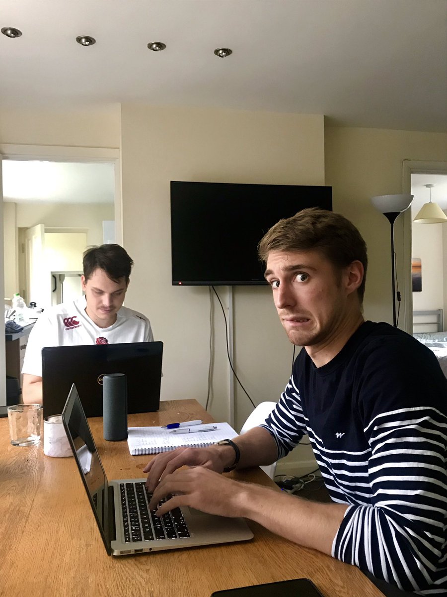 winginitEJB's tweet image. Cam and Freddie hard at work in our ‘communications hub’. 😂👊🏻 #ExeterJailbreak