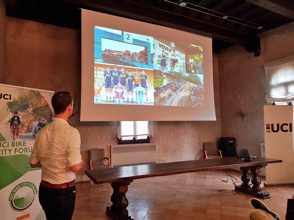 cycling's tweet photo. Next up at #UCIForum, @LimburgCycling shares work in #UCIBikeRegion Limburg-Valkenburg๐ณ๐ฑ. Highlights ๐
- ๐ด๐ดโโ๏ธOver 100 cycling competitions taking place each year
- ๐ฒSafe bike parks and kids activities
- ๐ Clear strategy, branding and communication https://t.co/8UQVC1BwtW
