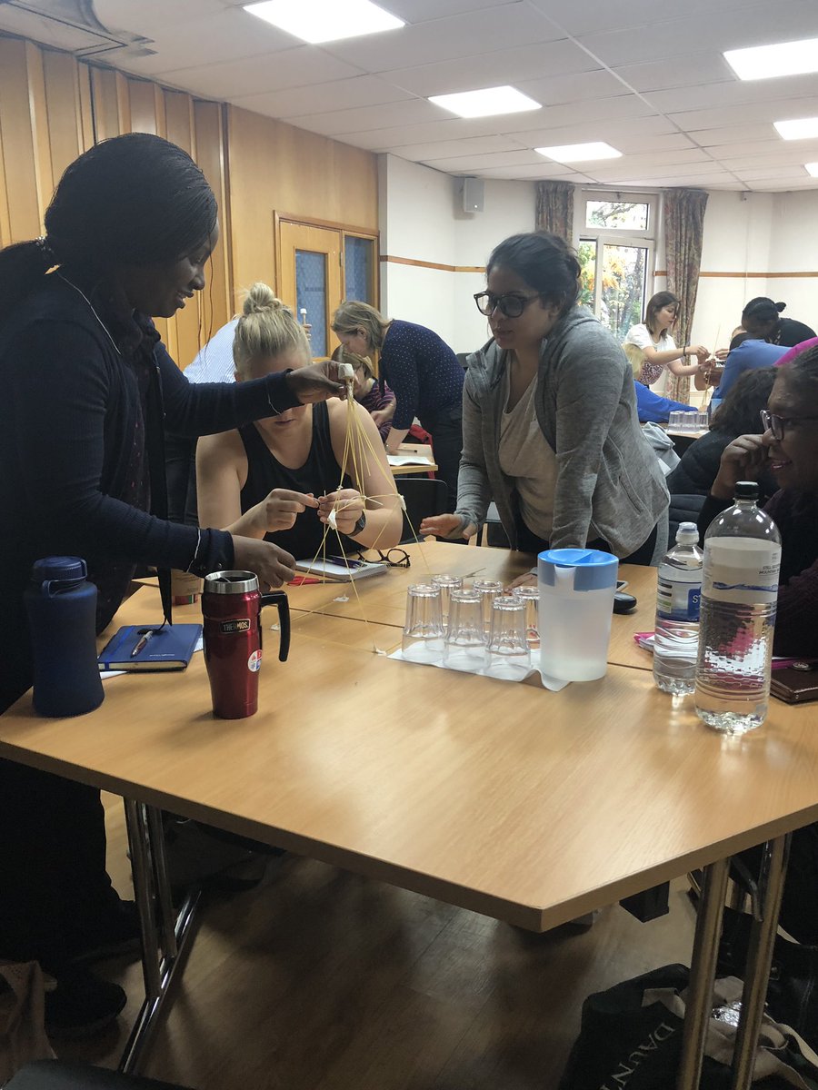 RFLStepUpToLead's tweet photo. The SUTL Intro to QI kicks off with the marshmallow challenge! @rfl_qi @RFL_OD @NAndersonNHS @AmyCruickshank2 https://t.co/mkrVDMFeyg