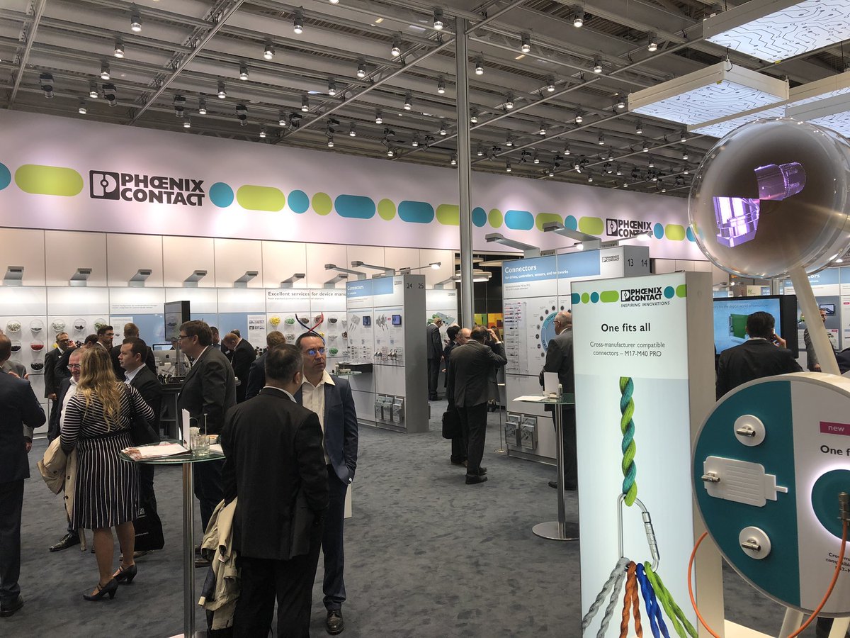 DuncanNicol's tweet photo. Busy day at #electronica on the @PhoenixContactU booth. Plenty of new products to see. https://t.co/yiTlhjAF0Z