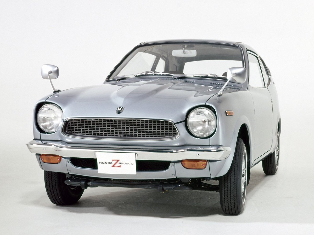 Honda History 歴代ホンダ車 1970年代 Z At 72 1972年1月 コンパクトなルックから想像もつかない 広く快適な室内のゴールデンシリーズ誕生 4thグレード オートマチック 水冷直列2気筒sohcエンジン 排気量354cc 最高出力31ps 8 500rpm 最大