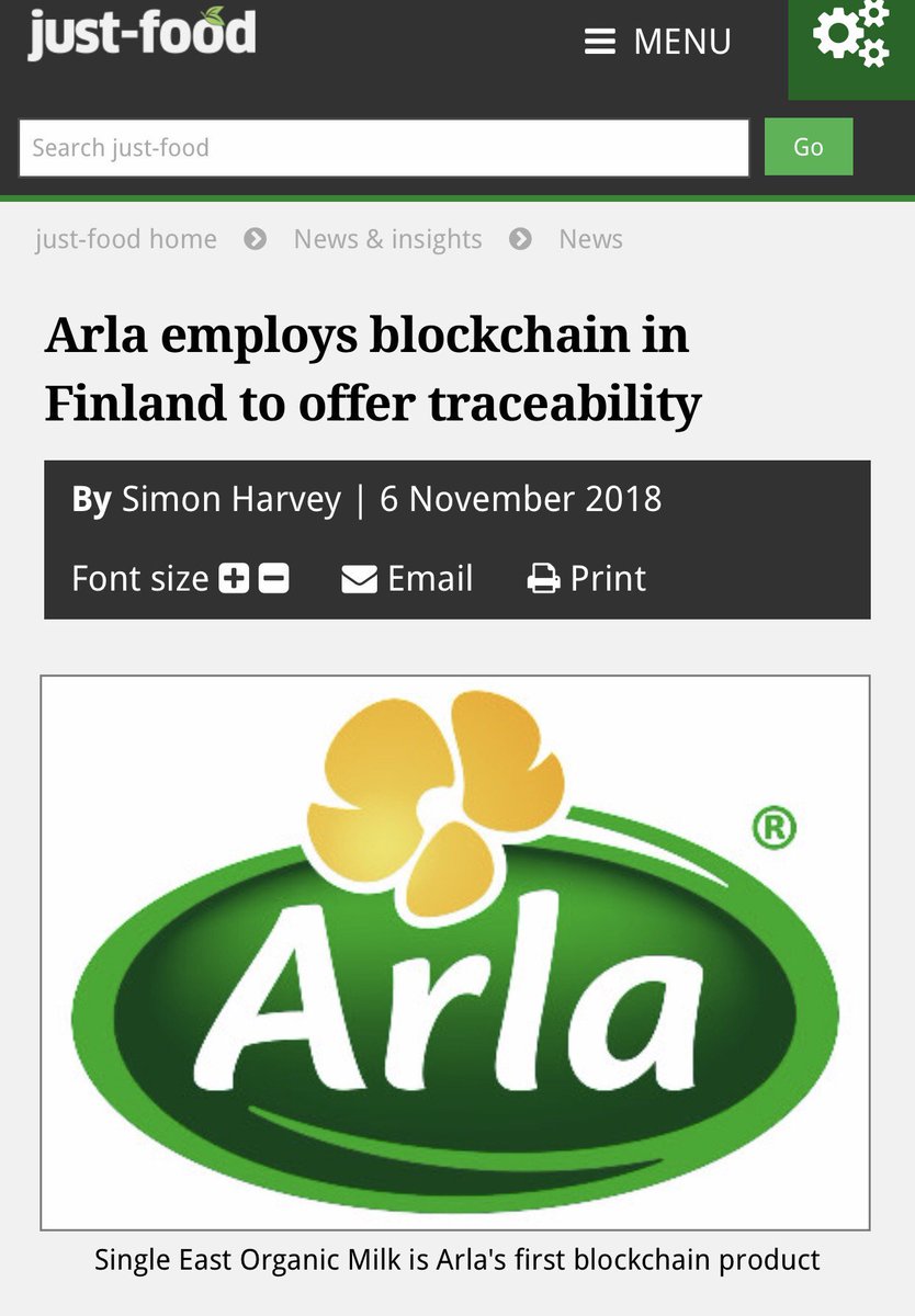 BrandChainLLC's tweet photo. Amazing to see that News travels fast about our latest #BlockChain Development for 'Arla Finland'!!! All over the #world publications are published (Russia, UK, USA, UKRAINE, AUSTRALIA, JAPAN etc) and the attention grows for our #SupplyChain Solutions!

https://t.co/XBRn0LO8UC https://t.co/CuvtSOsC20