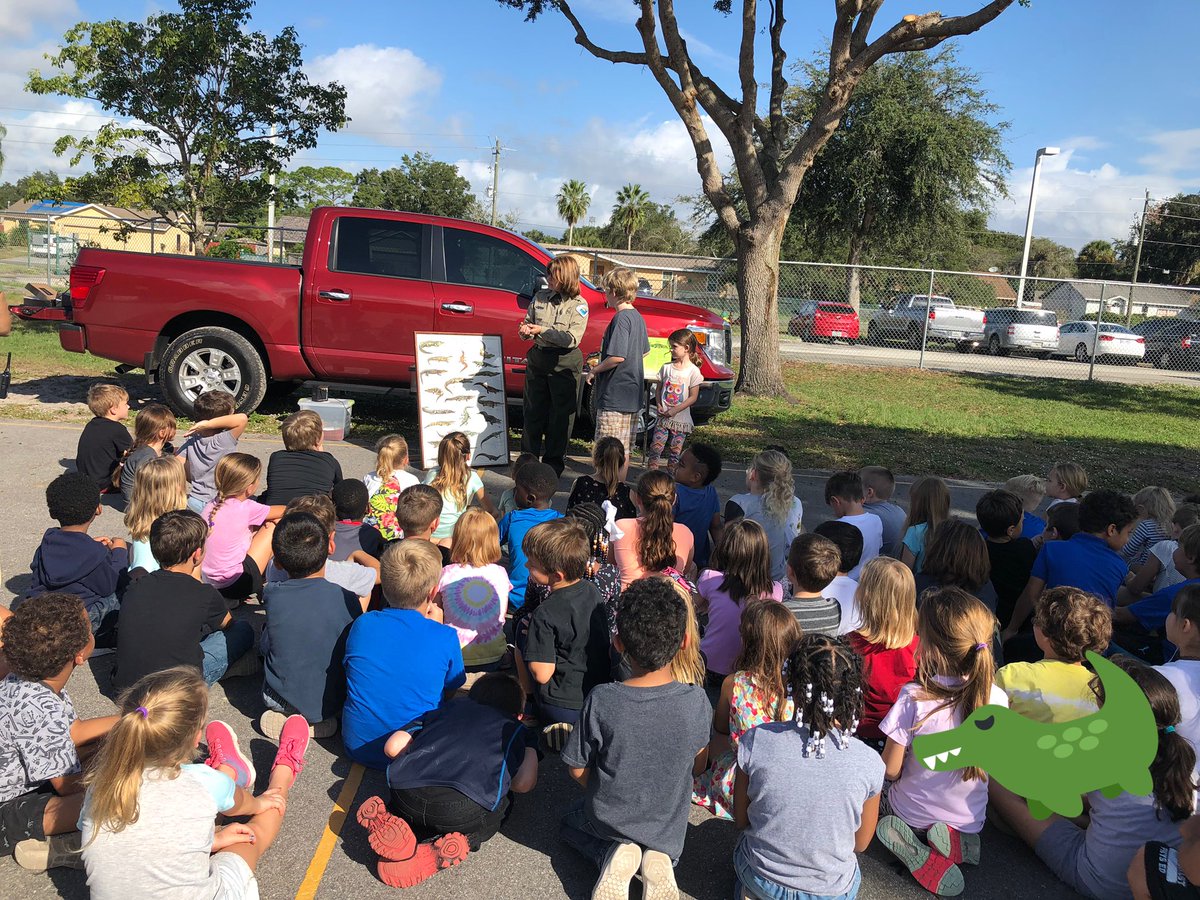 AtlantisRockets's tweet photo. A park ranger came to visit 1st grade today! She brought along a baby alligator for kids to see. https://t.co/GI2RggOjz6