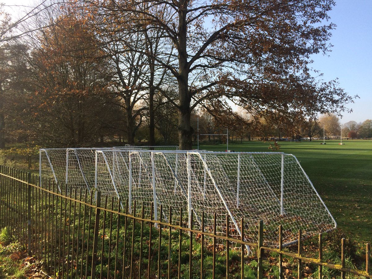 GetRid_GetRid's tweet photo. Listening to the sound of football not happening - clock tower strikes the quarter hour; shoes scuff the sandy track; nets are silent; idling engine; shouts of bearded man pushing a shopping trolley loaded with his possessions. #emptygoals https://t.co/Fv4fXQnpj9