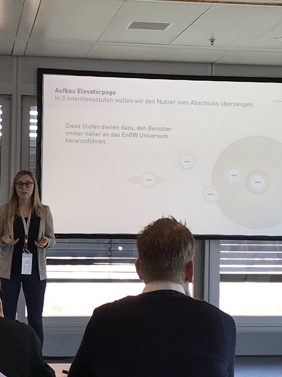 smunko's tweet photo. In 5 Intensionstufen zum Abschluss bei @EnBW Attract, Inspire... und schließlich Conversion - mit personalisierten Inhalten #martech18  #contentmarketing https://t.co/CnoSCIE7l8